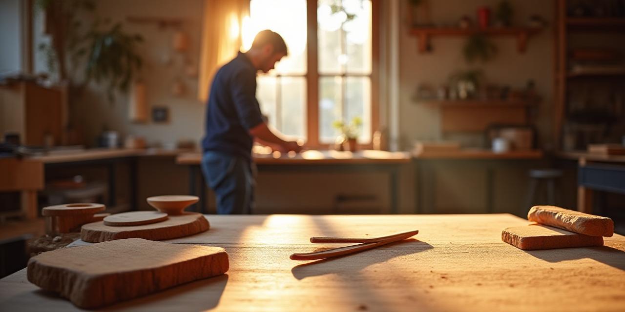 Artisan working at a workbench in a sunlit Melbourne studio