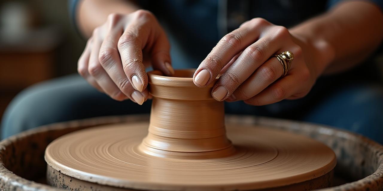 Artisan hands working with clay in a Fitzroy studio